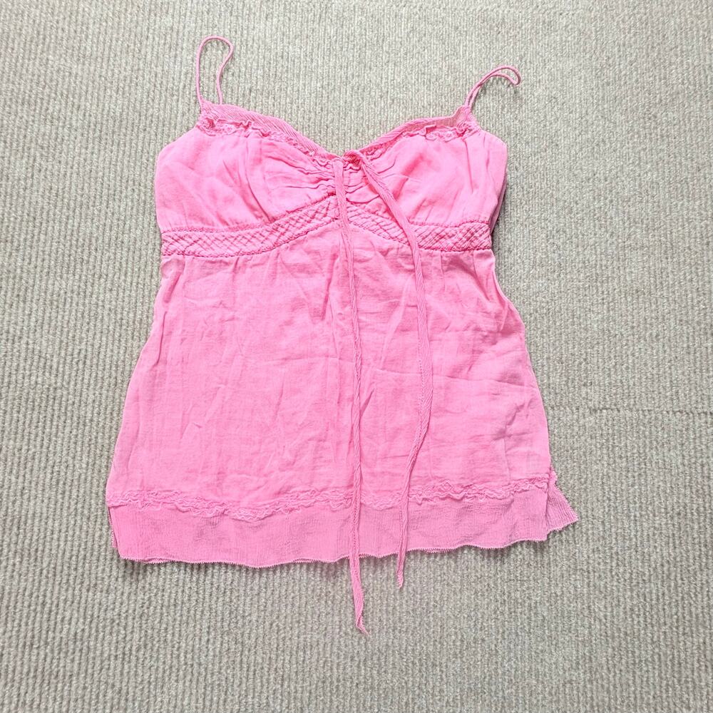 Elie Tahari Y2K 100% Silk Lined with Mesh Overlay Tank Women’s Size Large petite